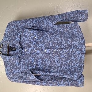 Patagonia Blue Floral Western Lightweight Snap Button Long Sleeve Shirt XS